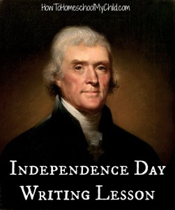 independence day FREE writing lesson from HowToHomeschoolMyChild.com