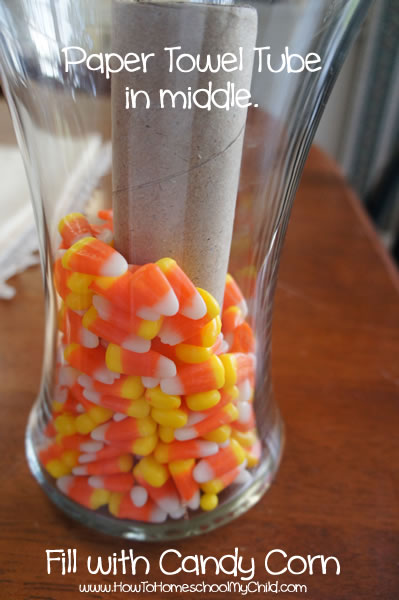 fall centerpieces - how to with candy corn