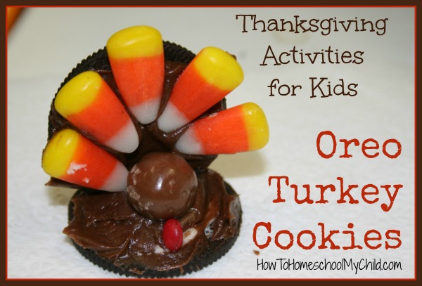 oreo turkey cookies {30 days of thanksgiving activities for kids }   ~   HowToHomeschoolMyChild.com