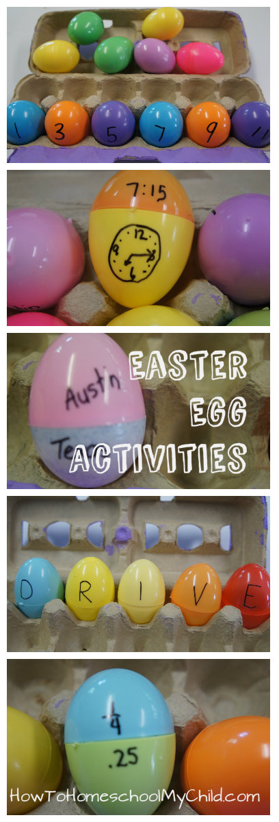 learning games for kids - easter egg activities from HowToHomeschoolMyChild.com
