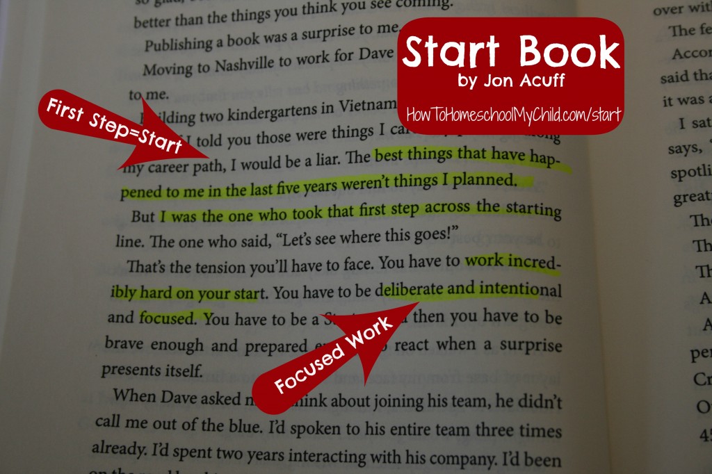 jon acuff start book-how to focus from How to Homeschool My Child.com