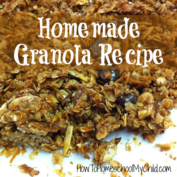 homemade granola recipe  ~ from HowToHomeschoolMyChild.com