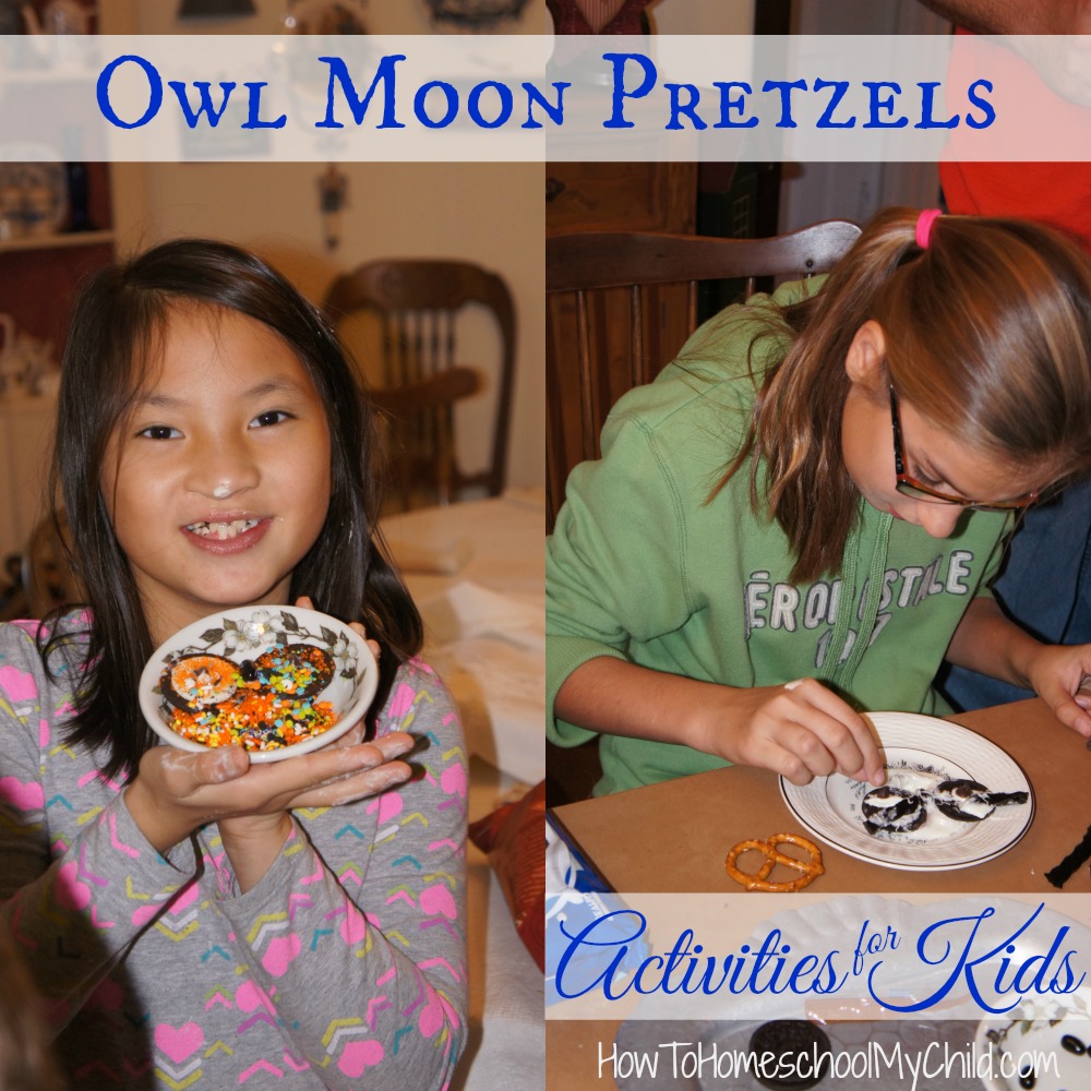 Owl Moon Pretzels - Book & Activities for Kids ~ from HowToHomeschoolMyChild.com