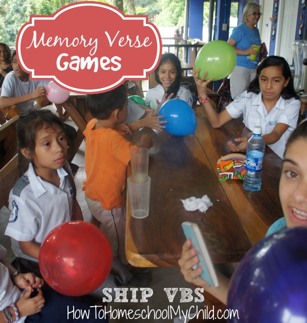 Memory Verse Games with balloons ~ FREE bible lessons for Kids from HowToHomeschoolMyChild.com